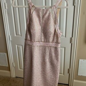Elegant Pink and Gold Shimmering Sleeveless Dress by Phoebe.